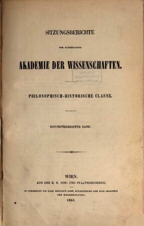 Sitzungsberichte. 41, 41. 1863