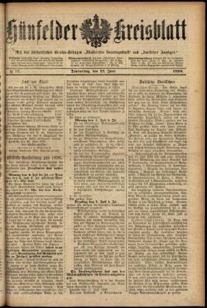 Ausgabe vom Donnerstag, den 23. Juni 1898.