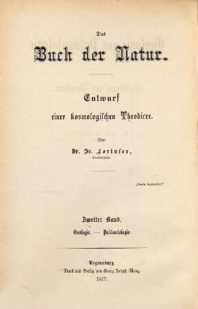 Geologie und Paläontologie in Beziehung zur Theodicee