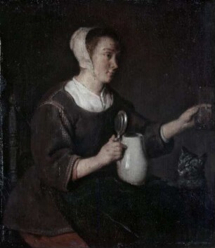 Junge Frau mit Bierkrug