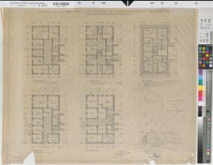 Arnsberg, Amtsgericht, Südflügel, Entwurf für den Wiederaufbau, Grundrisse, Lageplan