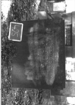 Grabstein 425 (Index: 100111768) Material: Granit Zustand: gut Maße HxBxT: 80x97x18 cm Beschreibung: Stele, breit, getreppter Abschluß: Grabstein 425