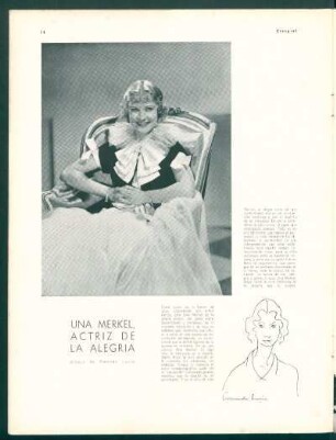 Una Merkel, actriz de la alegría - Dibujo de Amanda Lucía