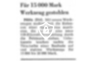 Für 15000 [Name maskiert] gestohlen