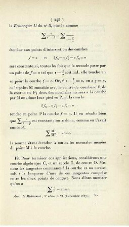 Sur quelques propriétés métriques des courbes. [Fortsetzung]