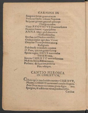 Cantio Heroica In Christum.