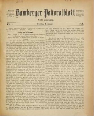 Bamberger Pastoralblatt. 22. 1879