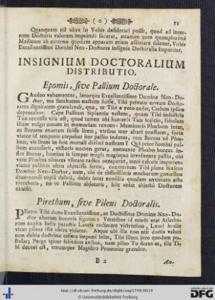 Insignium Doctoralium Distributio.
