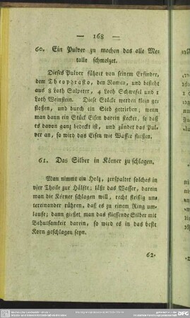 61. Das Silber in Körner zu schlagen