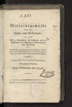 Theil 1: Groß-Britannien und Irland : Mit 27 Kupfern