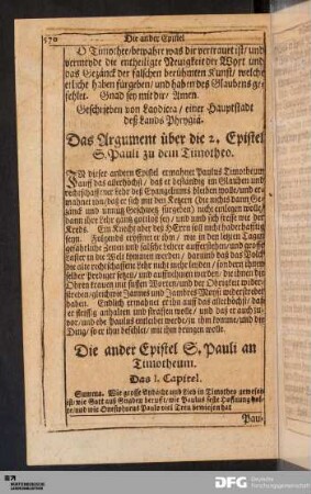 Die ander Epistel S. Pauli an Timotheum.