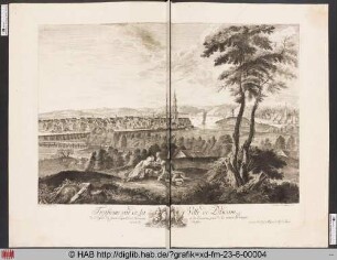 Troisième Vue de la Ville de Potsdam, de l' Eglise du Saint Esprit, de Novavest et des Environs, prise de la même Montagne.