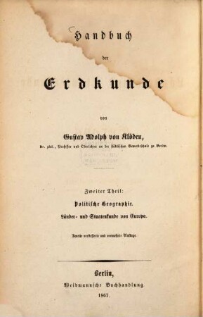 Handbuch der Erdkunde. 2,2