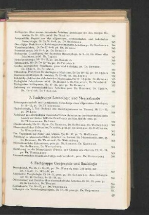 8. Fachgruppe Geographie und Soziologie