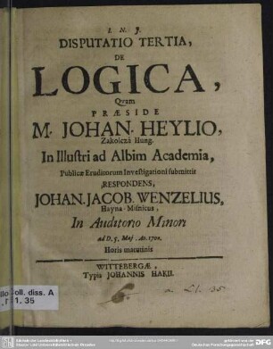 Disputatio tertia de logica