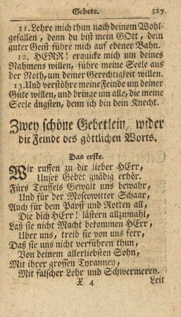 Zwey schöne Gebetlein, wider die Feinde des göttlichen Worts