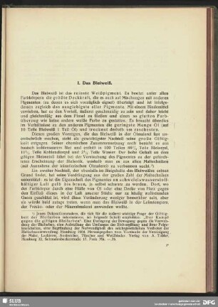 I. Das Bleiweiß.