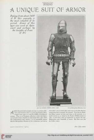 81.1925 = Nr. 340: A unique suit of armor