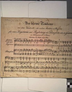 Der kleine Tambour aus dem Vaudeville Die sieben Mädchen in Uniform : für eine Singstimme mit Begleitung des Pianoforte oder der Guitarre