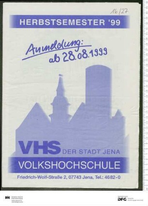 Programm 1. Semester 1999/2000