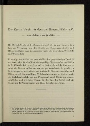 Der Zentral-Verein für deutsche Binnenschiffahrt e.V.