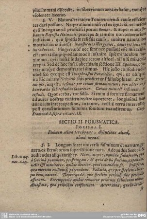 PORISMA I. Fulmen aliud terebrans, discutiens aliud, aliud urens.