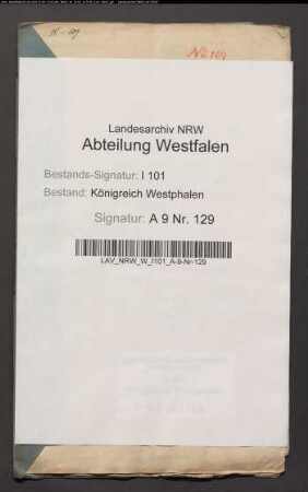 Verpachtung der domkapitularischen Koppeljagd im Paderbornschen Jagddistrikt