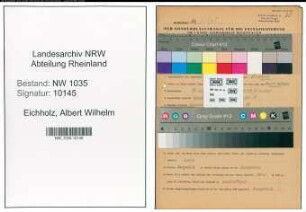 Entnazifizierung Albert Wilhelm Eichholz , geb. 13.07.1899 (Steiger)