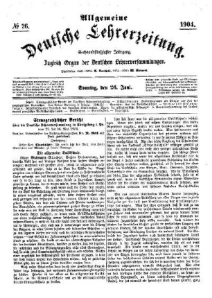 Stenographischer Bericht über die Deutsche Lehrerversammlung in Königsberg i. Pr. vom 23. bis 26. Mai 1904 : (Fortsetzung)