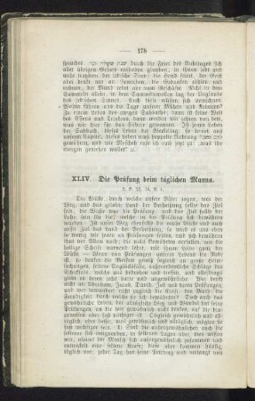 XLIV. Die Prüfung beim täglichen Manna.