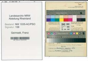 Entnazifizierung Franz Germsek , geb. 16.09.1901 (Hauer)
