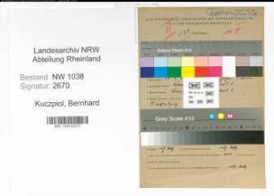 Entnazifizierung Bernhard Kuczpiol , geb. 21.05.1907 (Bohrschmied)