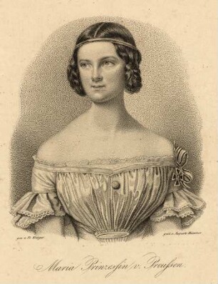 Hüssener, Auguste: Porträt Marie, Prinzessin von Preußen, verehel. Königin von Bayern