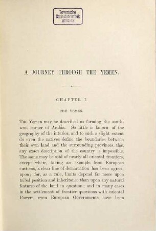 A journey trough the Yemen and some general remarks upon that country