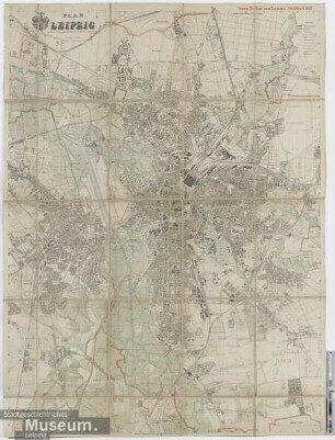 Plan von Leipzig; Gratis-Beilage zum Leipziger Adressbuch 1927