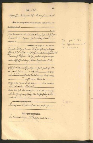 Standesamtsbuch der Stadt Aschaffenburg: Geburten 365/1900 - 184/1901