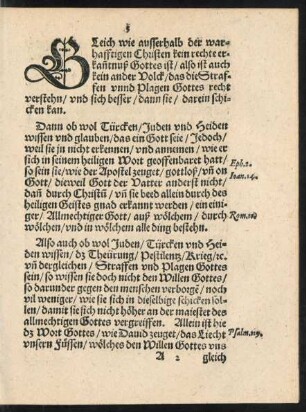 Gleich wie ausserhalb der warhafftigen Christen kein rechte erkanntnuß Gottes ist ...