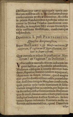 Dominica I. post Pentecosten. - Dominica VI. post Pentecosten.
