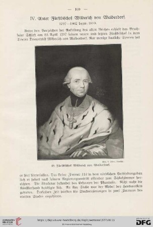 IV. Unter Fürstbischof Wilderich von Walderdorf 1797-1802 bezw. 1810