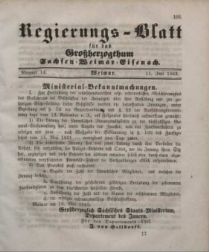 Nr. 14 : 11. Juni 1863