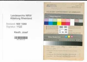 Entnazifizierung Josef Keuth , geb. 19.05.1896 (Polizist)