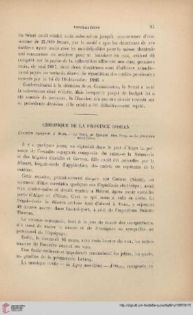 Chronique de la province d'Oran