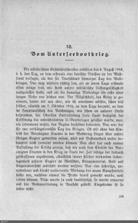 10. Vom Unterseebootkrieg.