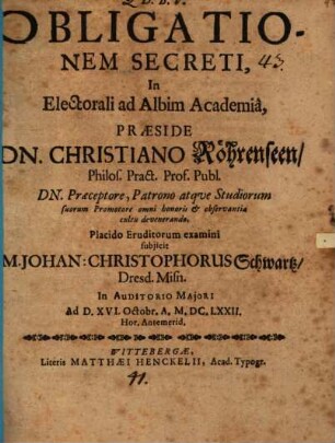De obligatione secreti