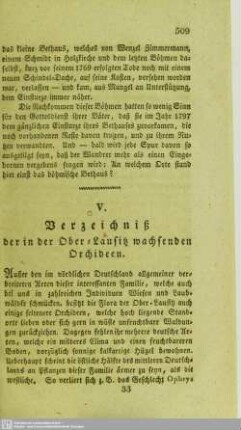 Verzeichniß der in der Ober-Lausitz wachsenden Orchideen