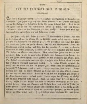Etwas aus der vaterländischen Geschichte.