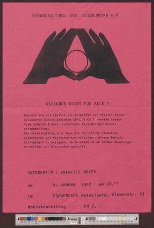 Veranstaltung des Lesbenring e.V. : Gleiches recht für Alle