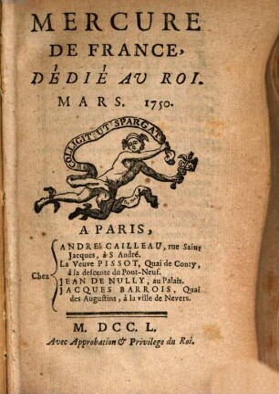 Mercure de France. 1750, 3