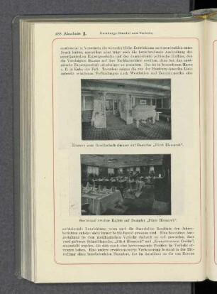 Eingang zum Gesellschaftszimmer auf Dampfer "Fürst Bismarck". Speisesaal zweiter Kajüte auf Dampfer "Fürst Bismarck"