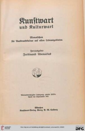 34,2: Kunstwart und Kulturwart